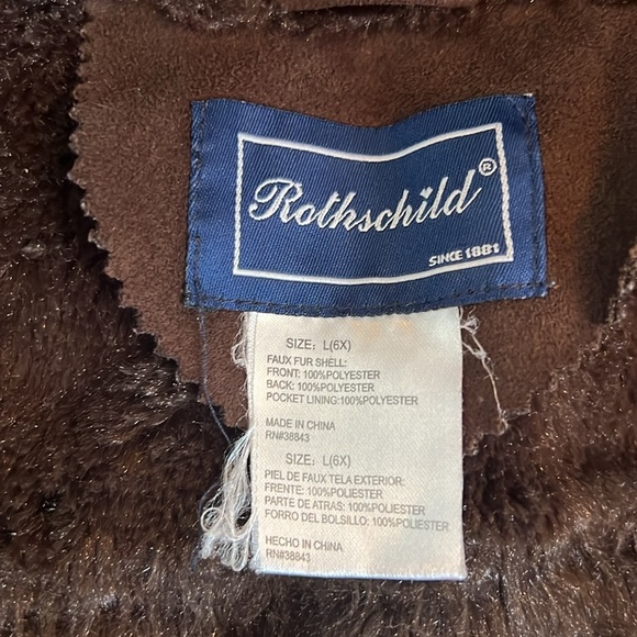 Rothschild Brown Penny Lane Embroidered Faux Suede Girls Jacket - Picture 4 of 5